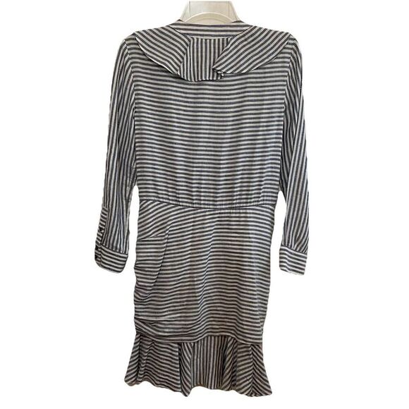Veronica Beard Kai Mini Dress Blue White Stripe Swiss Dot Ruffle Size 4 - Picture 6 of 14